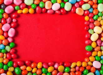 Fototapeta na wymiar Frame made of sweets