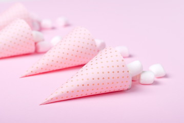 marshmallow on a pink background