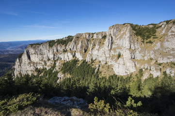 Rock wall on mountain