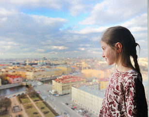 Fototapeta na wymiar View of St. Petersburg from the roof