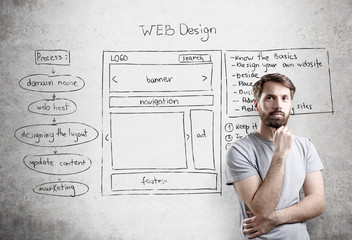 Web design beared male