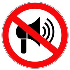 zakaz używania megafonu  - obrazy, fototapety, plakaty