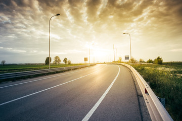Road and guard-rail at the sunset © Giorgio Pulcini