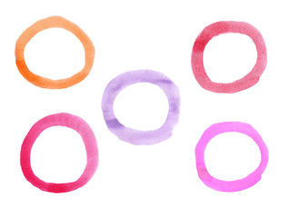 Obraz premium The circles with different colors of watercolor