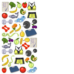 Healthy lifestyle icons Doodle style images