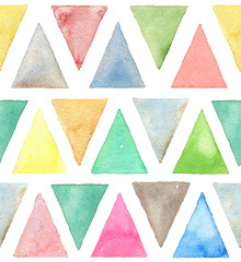 Stoffe zum Nähen Nahtlose Vektormuster Aquarell Dreiecke.