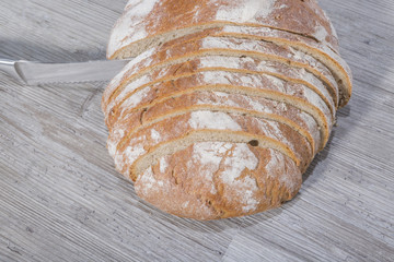 bread on wooden background