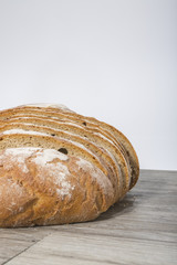 bread on wooden background