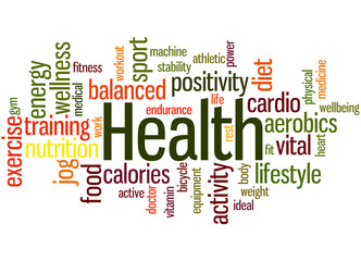 Health, word cloud concept 6