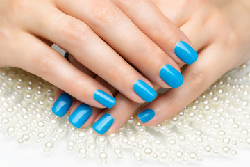 Obraz na płótnie Canvas Beautiful woman's nails with nice stylish manicure