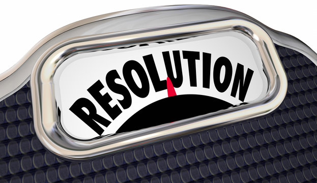 Resolution Word Scale New Year Promise Commitment Lose Weight