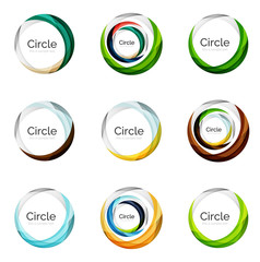 Set of abstract swirls and circles, logo collection