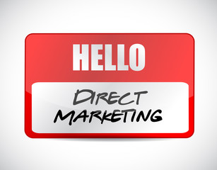 direct marketing name tag sign concept