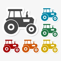 Multicolored paper stickers - Tractor