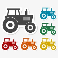 Multicolored paper stickers - Tractor