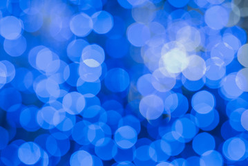 Blue LED light bokeh defocus background