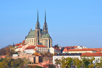 Cathedral of Saint Peter and Paul in Brno in Autumn