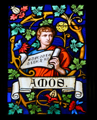 Fototapeta na wymiar Stained Glass - The Prophet Amos
