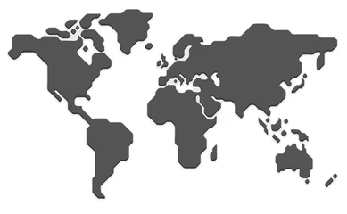 Deurstickers Gestileerde wereldkaart © sudowoodo