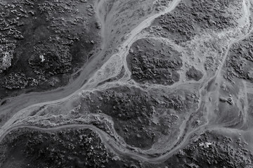 Industrial Oil Spill on Water Monochrome