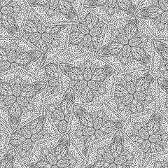 Hand drawn seamless Flower pattern. Doodle style