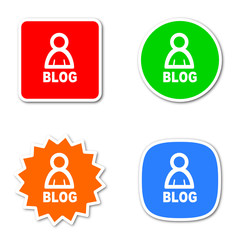 blog simple red web internet icon set flat design sticker tag
