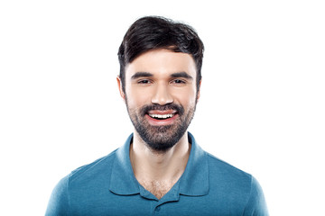 Handsome young man on white background