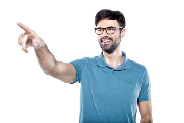 Fototapeta premium Handsome young man on white background