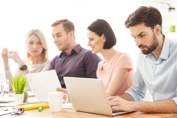 Pretty creative team is discussing a project