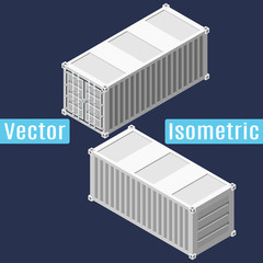 Naklejka premium 20 feet shipping container isometric