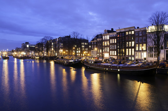 オランダ・アムステルダムの夜景