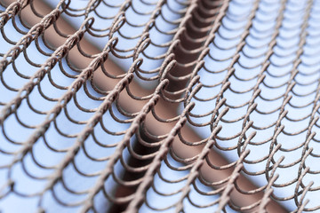 Closeup of Old Rusty Chain Link Fence