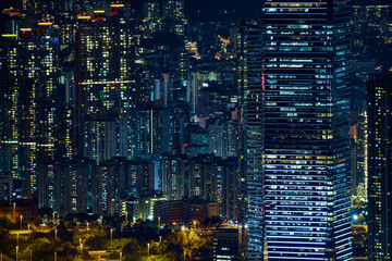 香港　ビクトリアピークからの風景　夕景・夜景