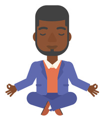 Man practicing yoga.