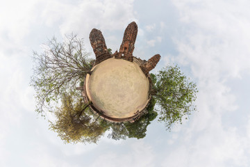 Ancient Thai temple in tiny world