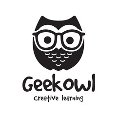 owl logo.cute animal logo.