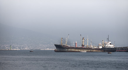 ship at capri island