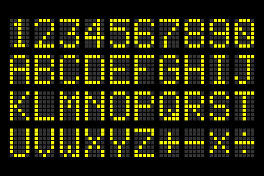 Digital Yellow Letters And Numbers Display Board For Airport Sch