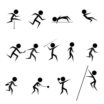 set of athletics icons