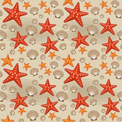 Summer seamless sea patterns. Vector