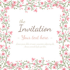 Fototapeta na wymiar Flower Invitation Card