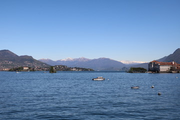 Fototapeta na wymiar Lake Maggiore and Borromean Islands in Italy