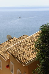 villa Roofs Tops By The mediteranean Sea
