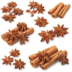 Set of cinnamon and star anise