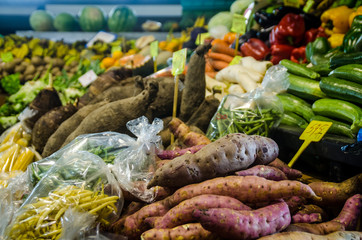 étalage de légumes
