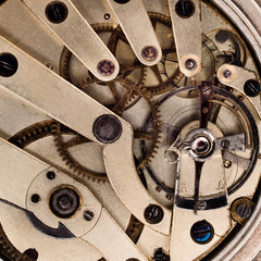 The interior of a pocket watch.
