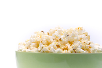 Popcorn on white background