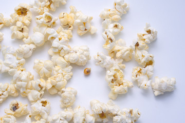 Popcorn on white background
