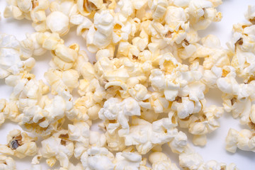 Popcorn on white background