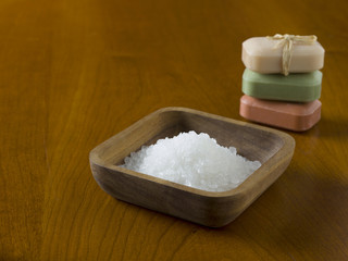 herbal salt and soap